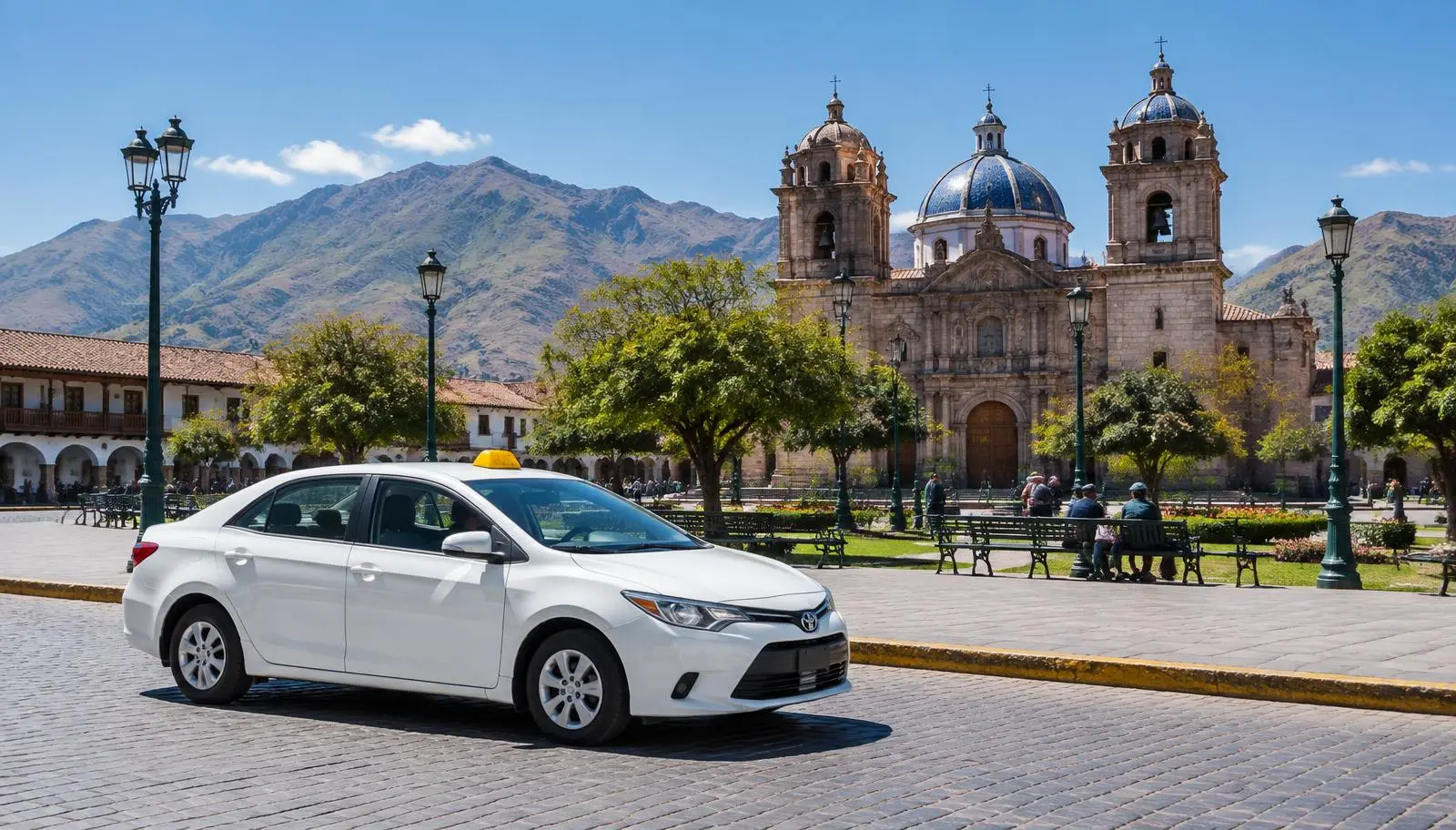 Taxi on the road in a Mainland exception destination, illustrative image for Cuenca