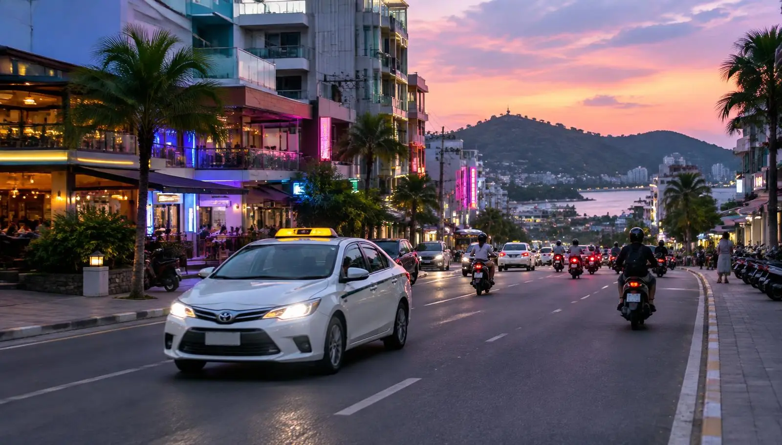 Taxi on the road in a Southeast Asia destination, illustrative image for Boracay