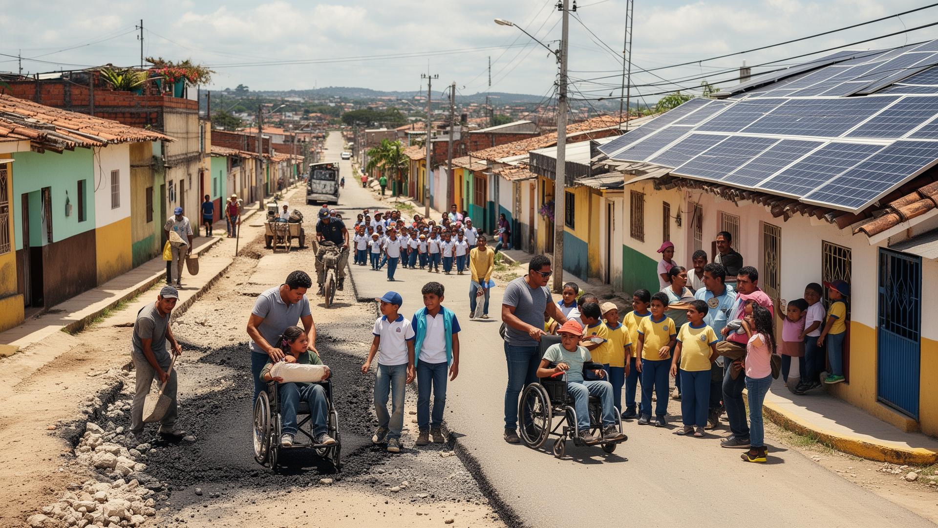 Local community road improvements and rooftop solar installation support