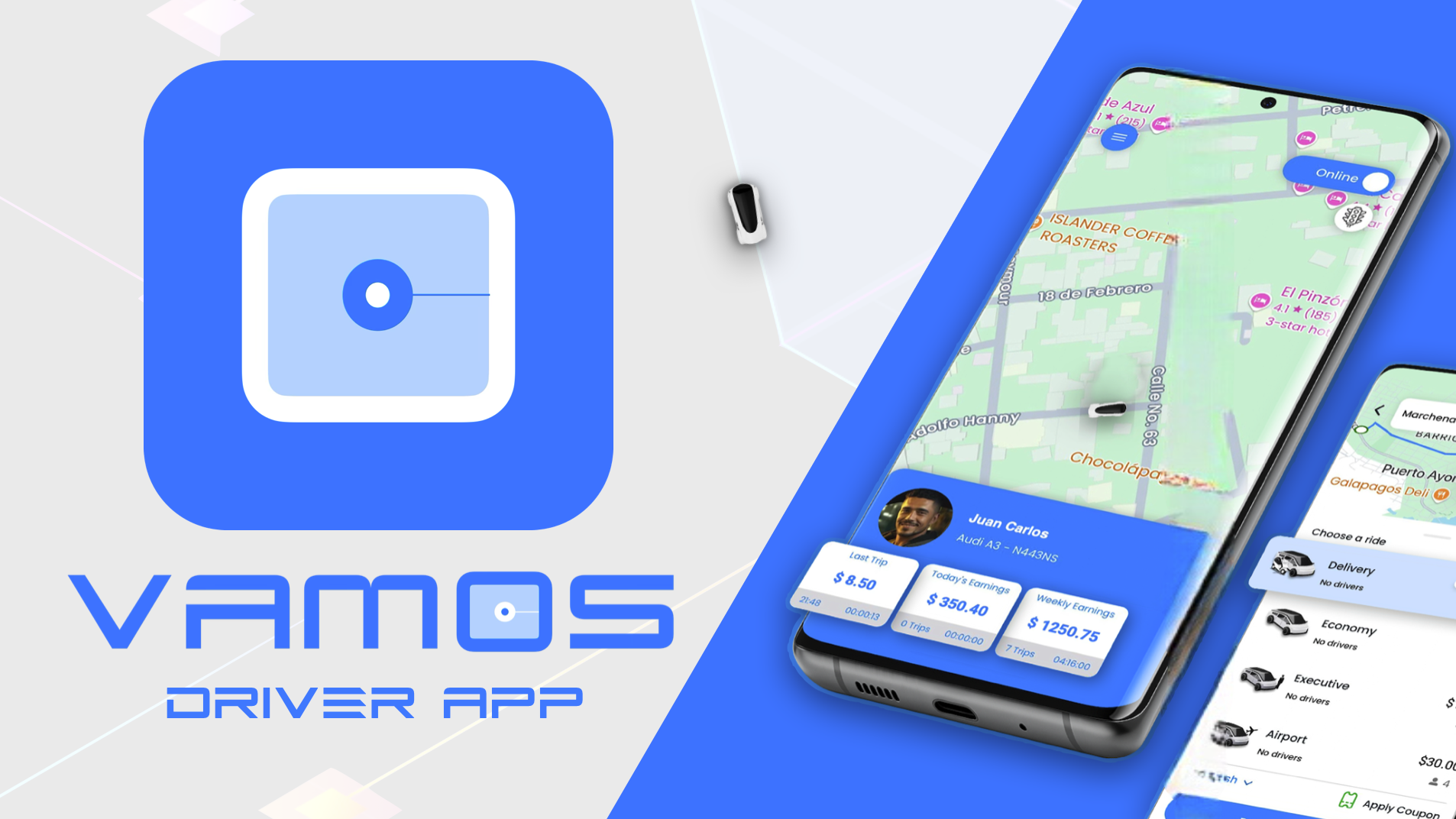 VAMOS Driver App interface