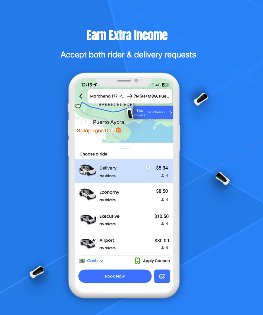 Driver app. Rides + Deliveries