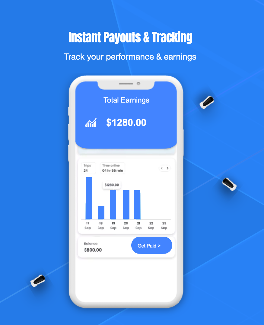 Driver app. Instant Cashout