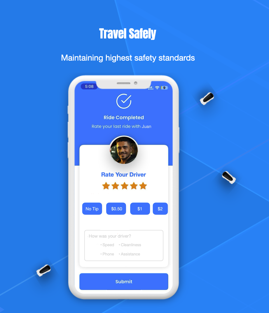 Rider app. Rate & Review